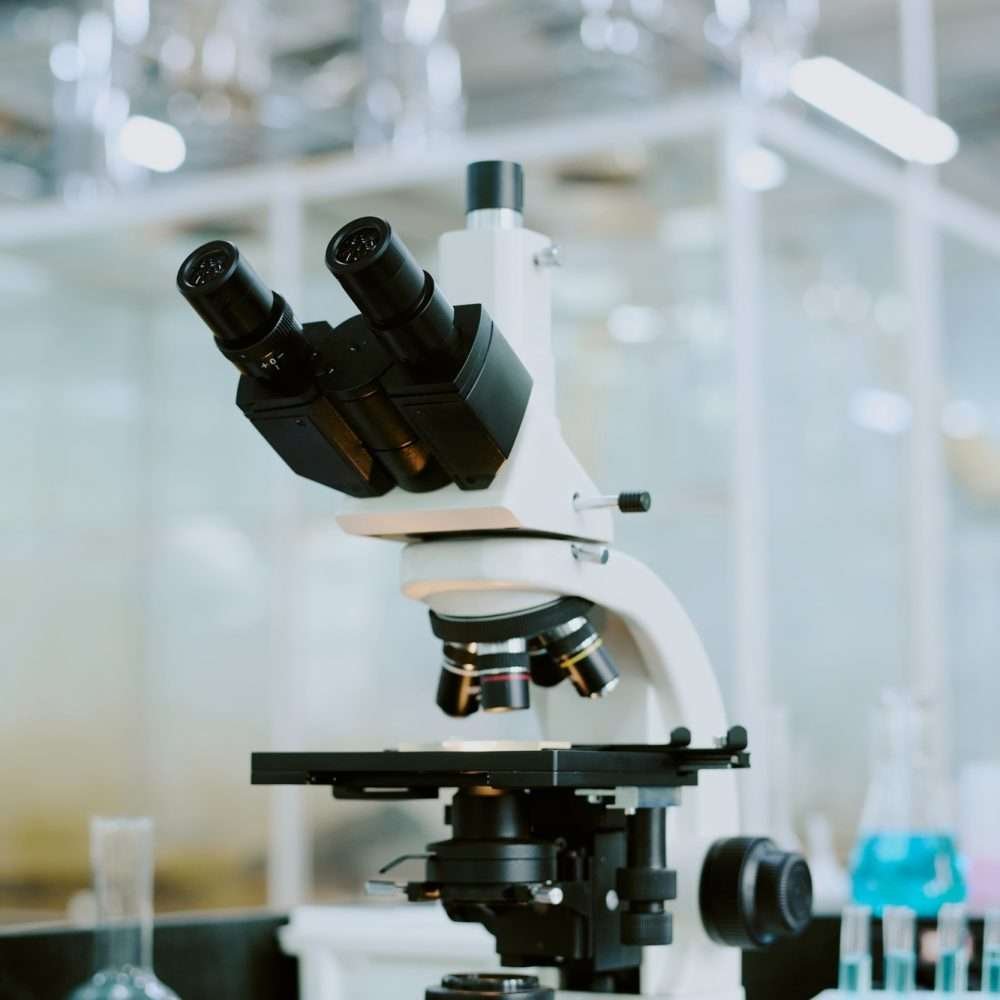 Advanced Microscope in High-Tech Laboratory Setting