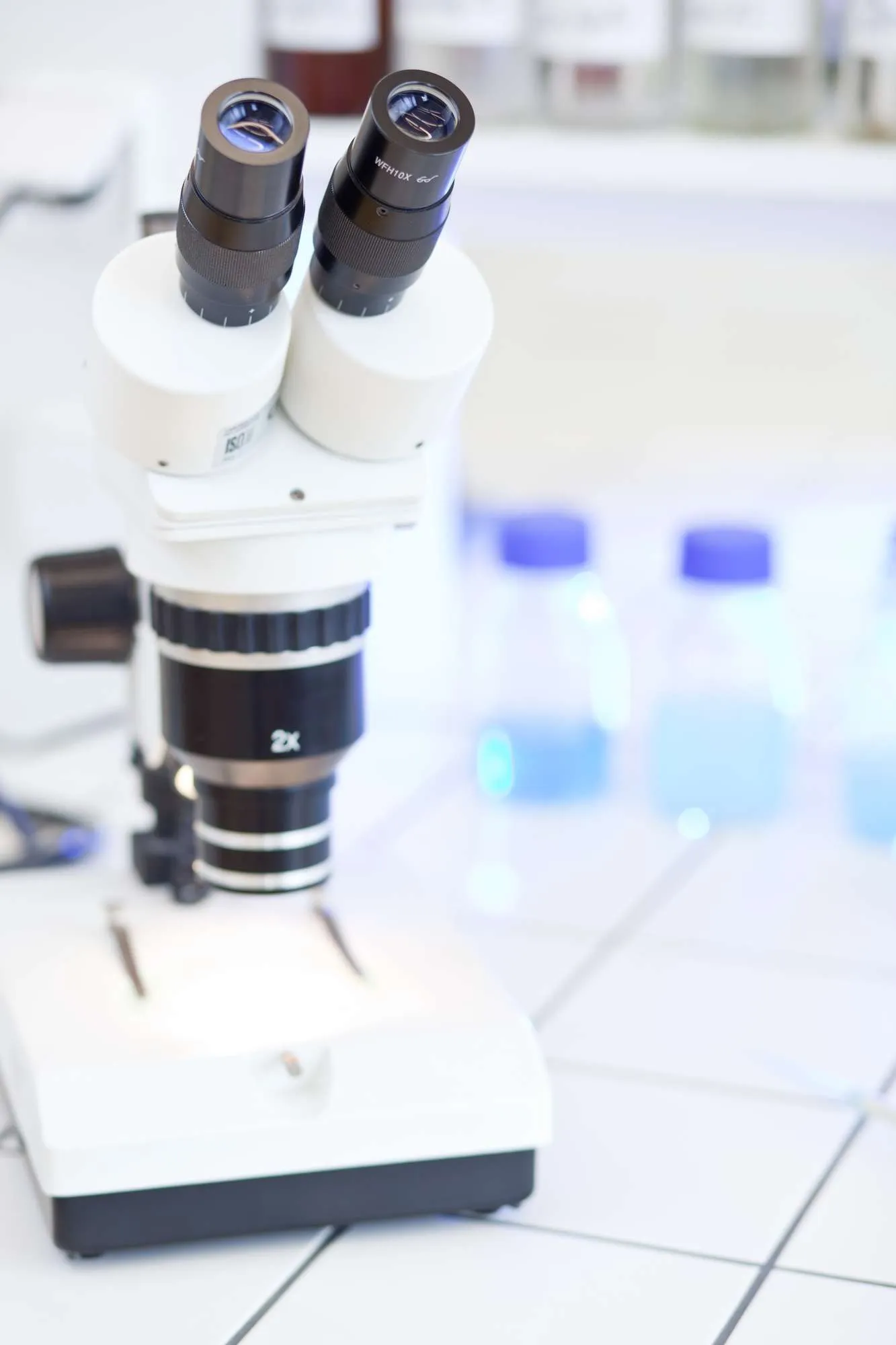 modern microscope in a lab